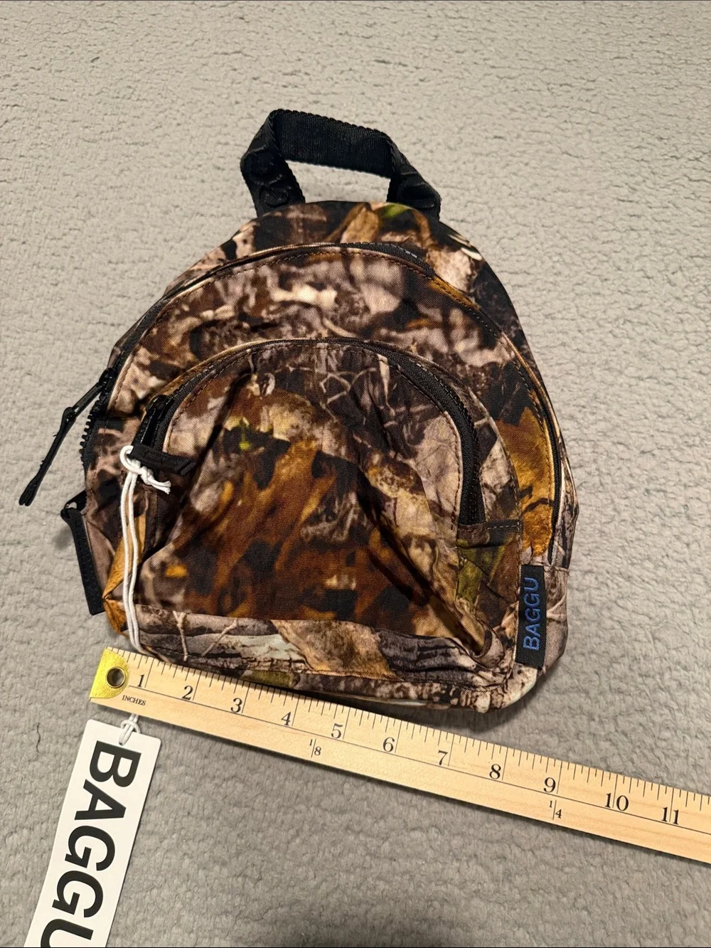 BAGGU Mini Nylon Backpack Camouflage Brown Style Backpack